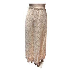 Vintage Lorrie Kabala cream lace skirt Size 6